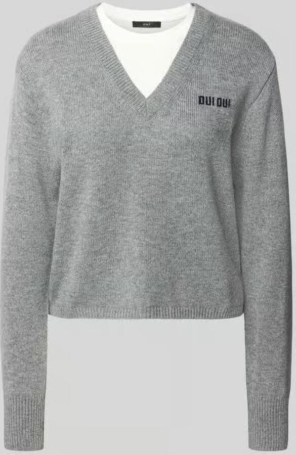 Oui relaxed fit gebreide pullover met wol