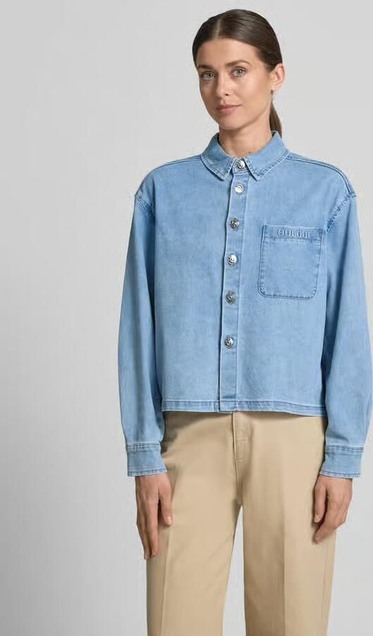 Oui Relaxed fit Jeansblouse met Borstzak - Foto 7