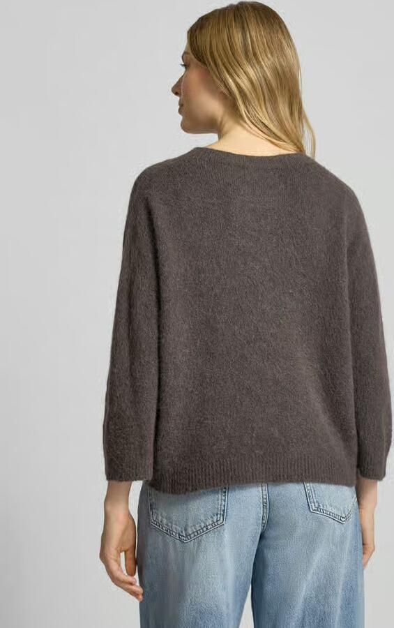 Oui Relaxed fit pullover met alpaca in gebreide look