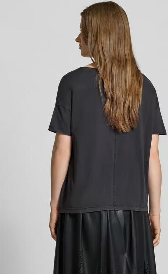 Oui Relaxed fit T-shirt van puur katoen met motiefprint