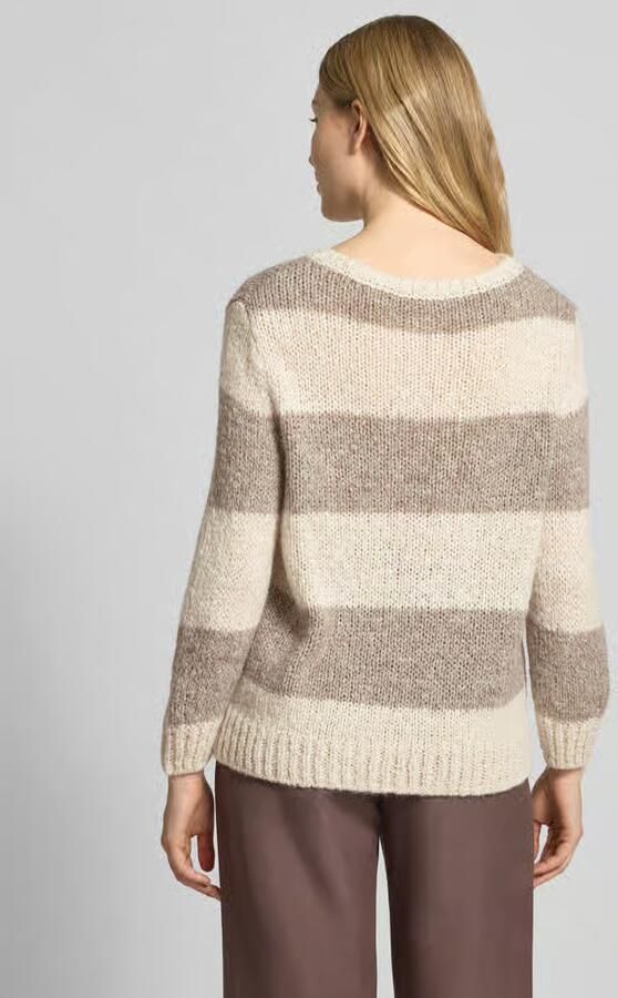 Oui Relaxed pullover in gebreide look met wol en mohair