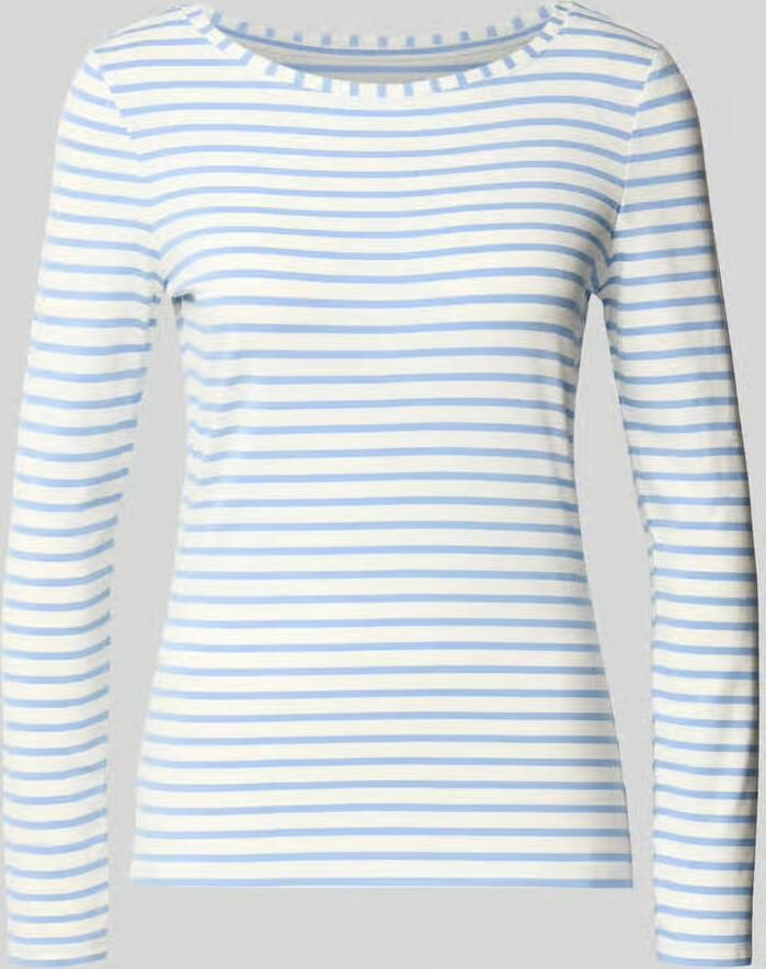 Oui Shirt met lange mouwen in all-over look met ronde hals