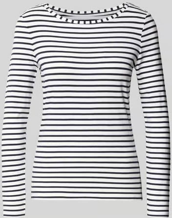 Oui Shirt met lange mouwen in all-over look met ronde hals