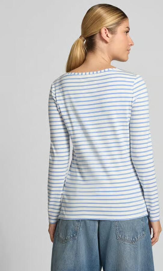 Oui Shirt met lange mouwen in all-over look met ronde hals - Foto 2