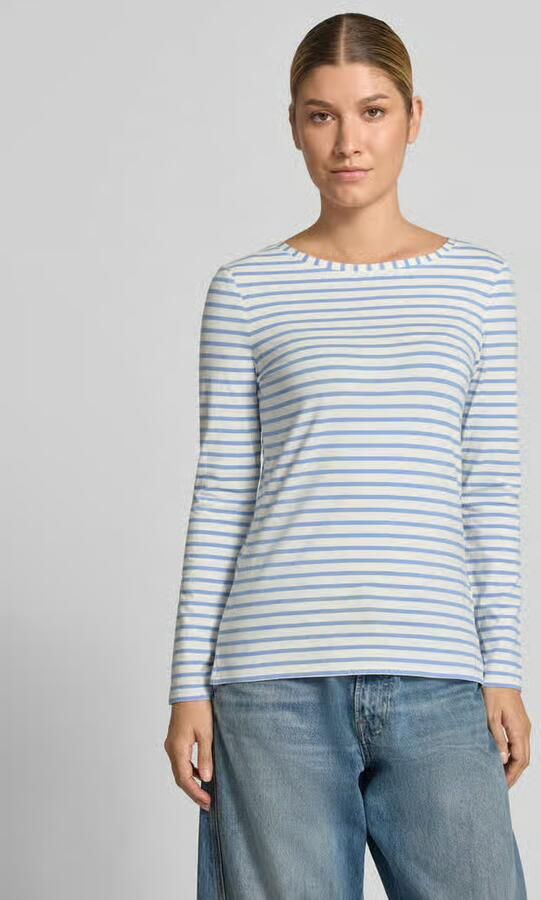 Oui Shirt met lange mouwen in all-over look met ronde hals - Foto 3