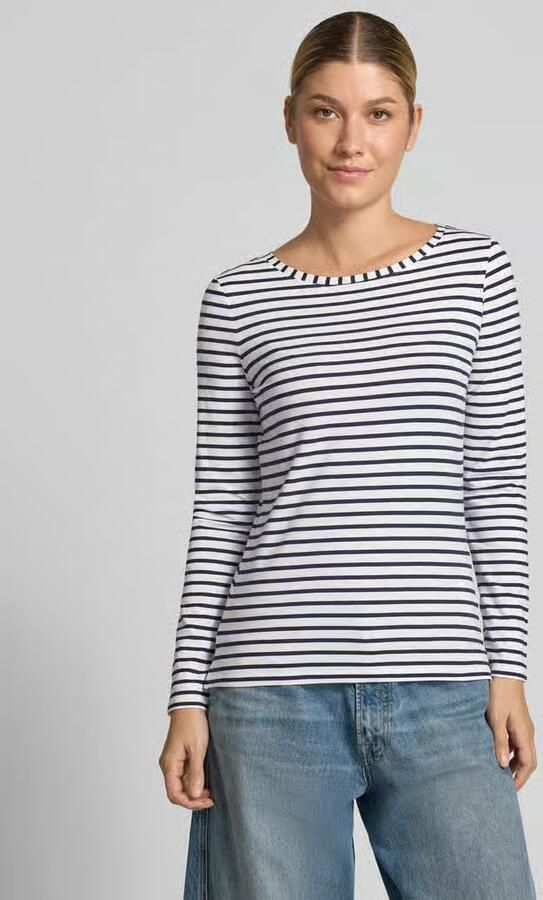 Oui Shirt met lange mouwen in all-over look met ronde hals - Foto 2