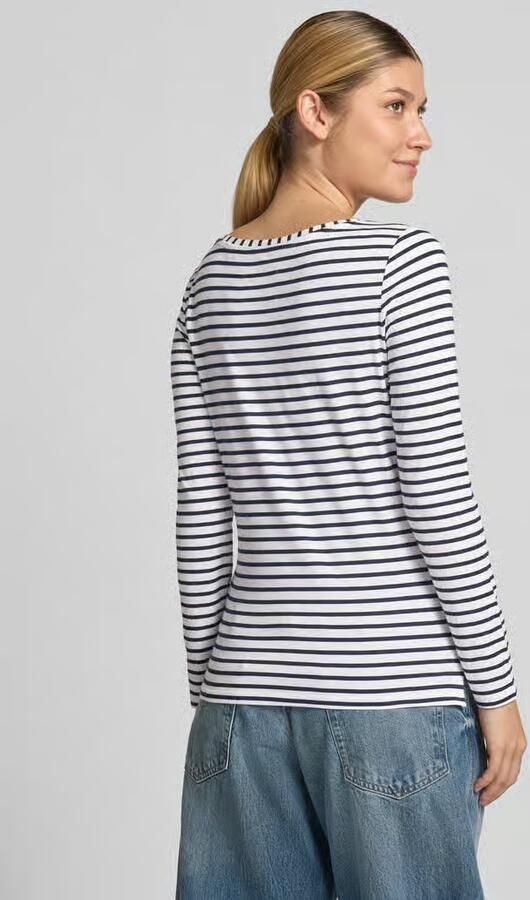Oui Shirt met lange mouwen in all-over look met ronde hals - Foto 3