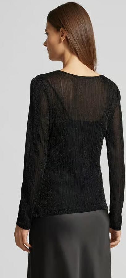 Oui Shirt met lange mouwen in semi-transparant design