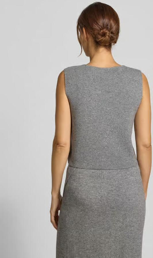 Oui Slim fit mouwloos vest met wol