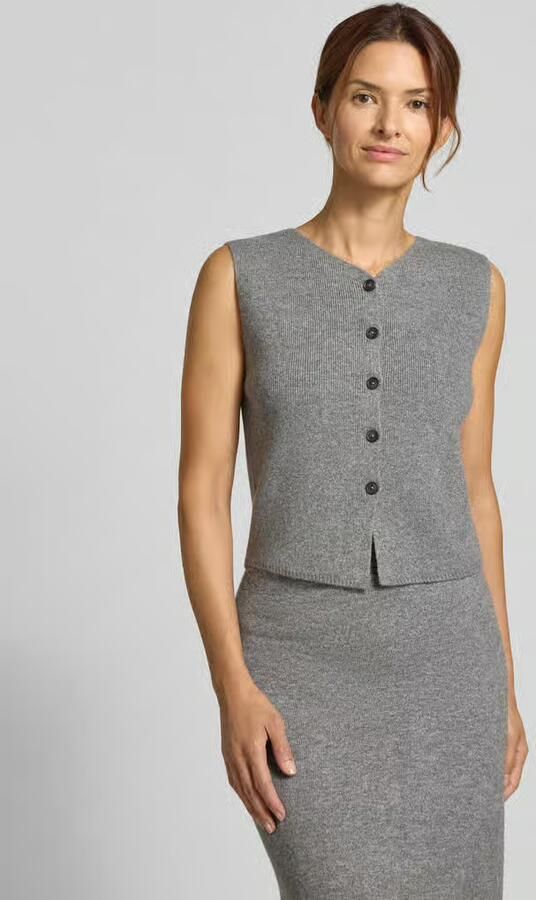 Oui Slim fit mouwloos vest met wol - Foto 2