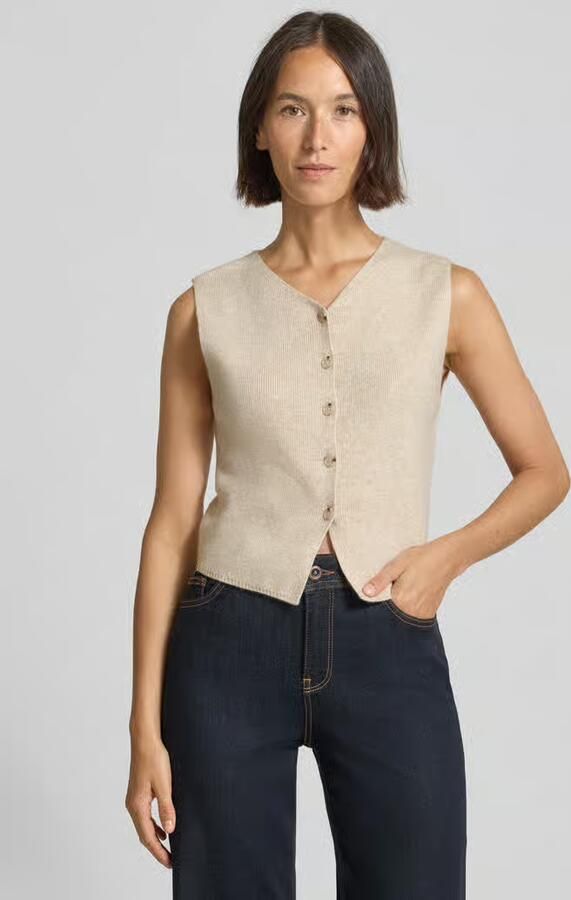 Oui Slim fit mouwloos vest van wolmix - Foto 2
