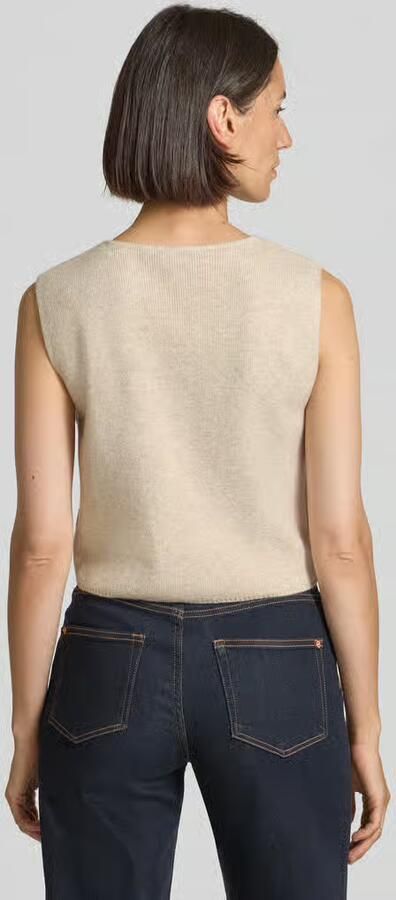 Oui Slim fit mouwloos vest van wolmix