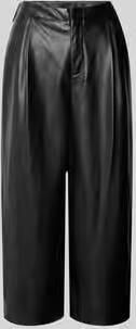 Oui straight fit broek in midilengte met bandplooien