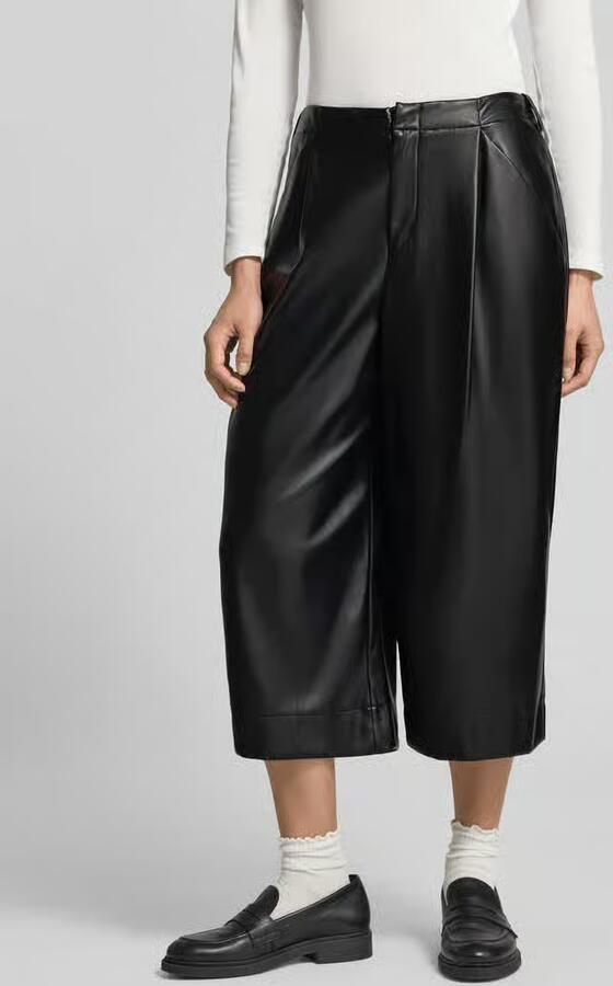 Oui straight fit broek in midilengte met bandplooien - Foto 2