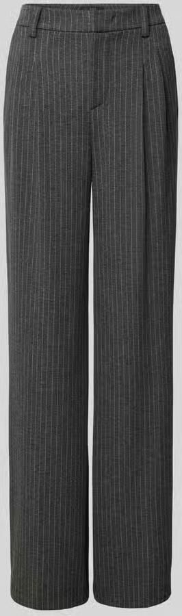 Oui Straight leg stoffen broek met bandplooien