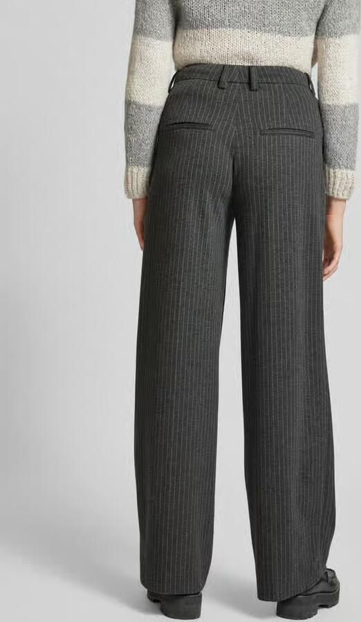 Oui Straight leg stoffen broek met bandplooien