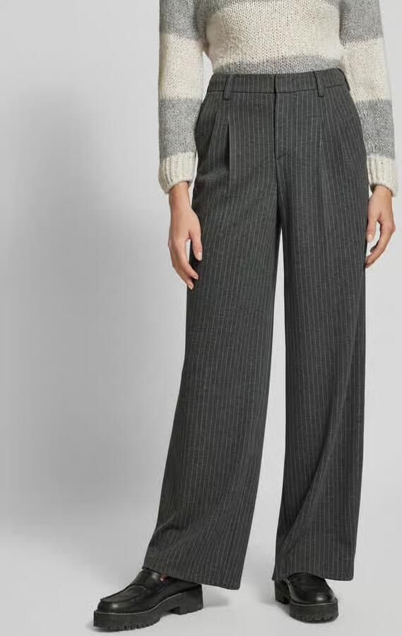 Oui Straight leg stoffen broek met bandplooien - Foto 3