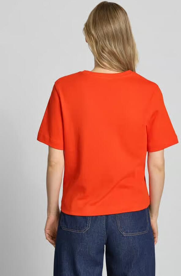 Oui T-shirt met logostitching model 'SVEHA'