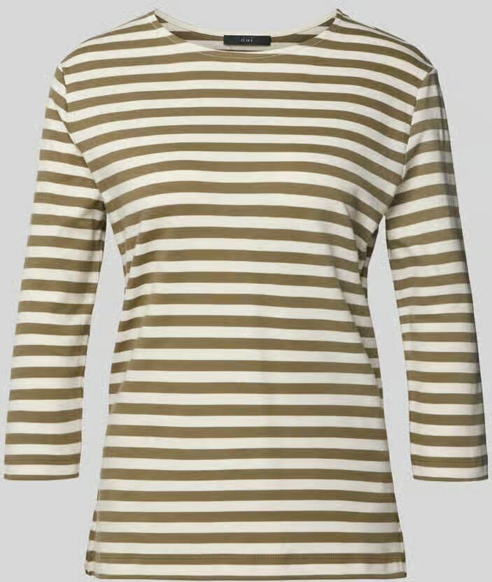 Oui T-shirt met ronde hals en 3 4-mouw
