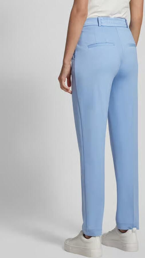 Oui Tapered fit stoffen broek met persplooien