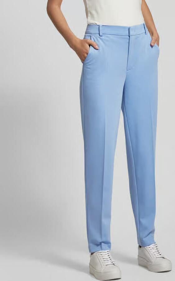 Oui Tapered fit stoffen broek met persplooien - Foto 2
