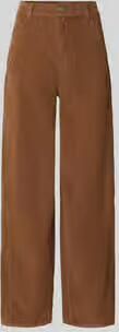Oui Wide fit broek van katoenmix
