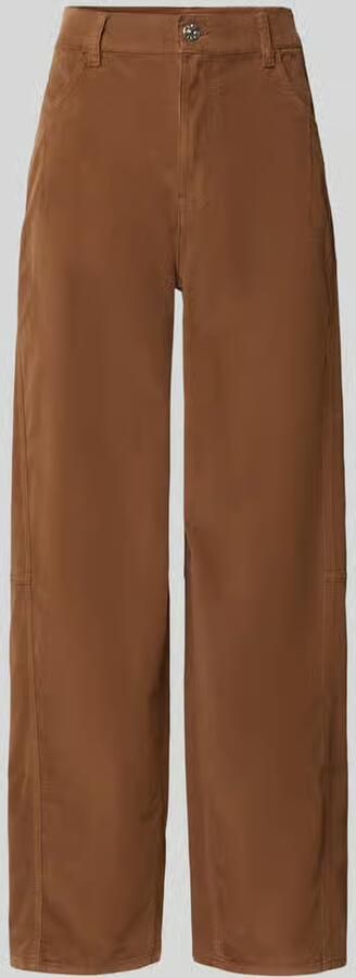 Oui Wide fit broek van katoenmix - Foto 2