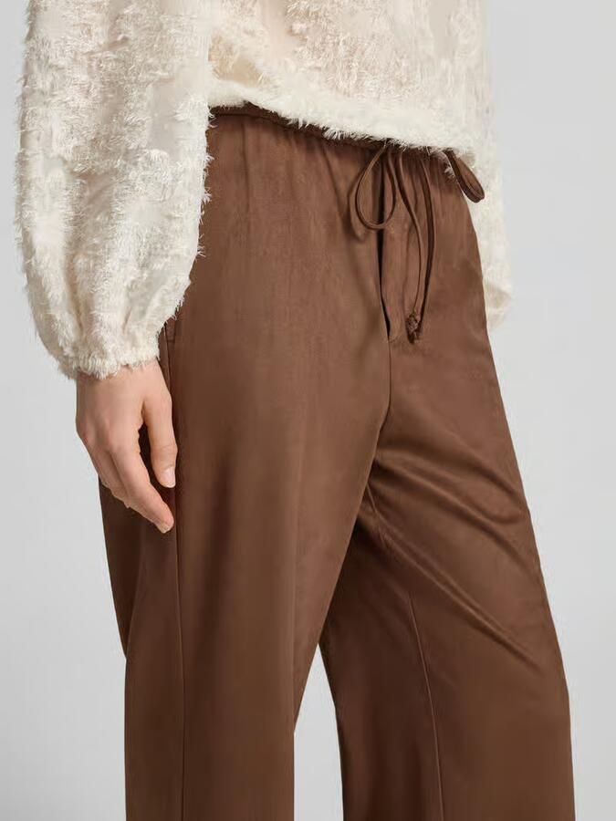 Oui wide fit stoffen broek met achterzak