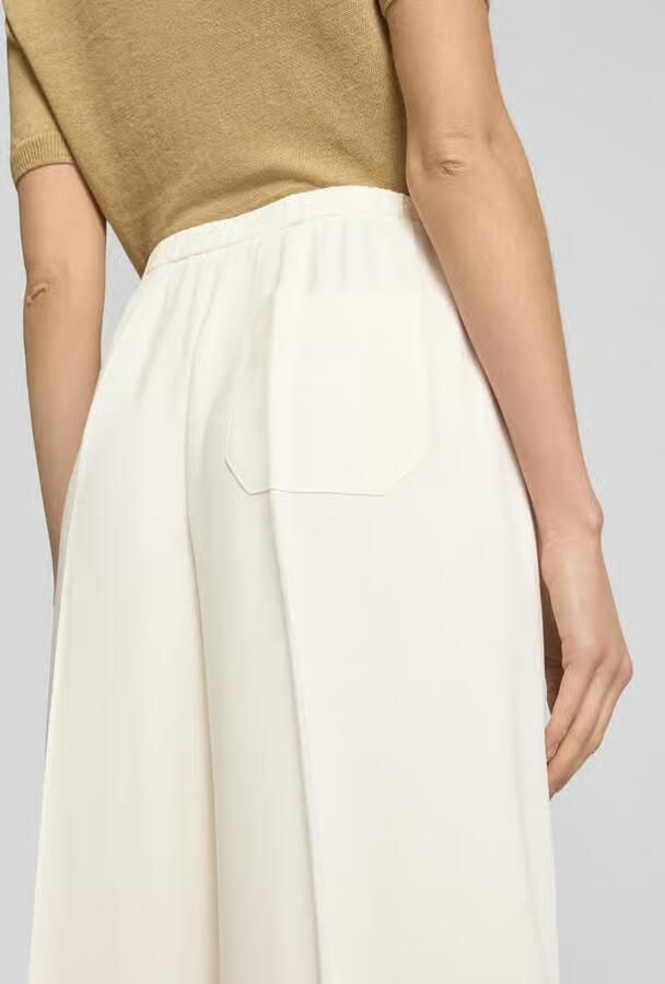 Oui Wide leg stoffen broek met vaste persplooien