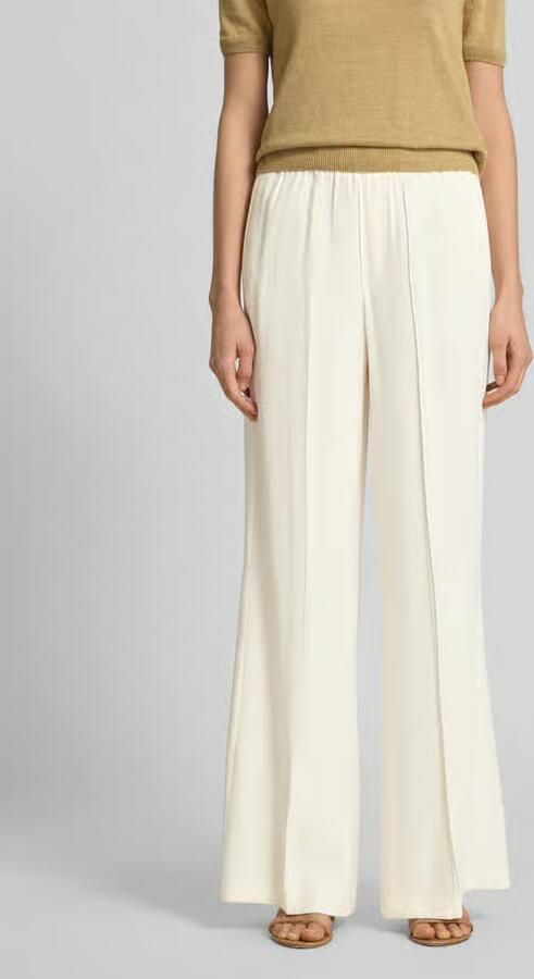 Oui Wide leg stoffen broek met vaste persplooien - Foto 2
