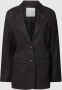Part Two Zwarte blazer jas met lange mouwen en klassieke kraag Black Dames - Thumbnail 1