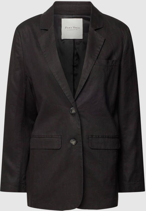 Part Two Zwarte blazer jas met lange mouwen en klassieke kraag Black Dames