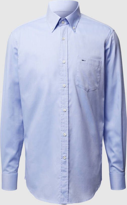 PAUL & SHARK Heldere Blauwe Oxford Overhemd met Button Down Kraag Blue Heren