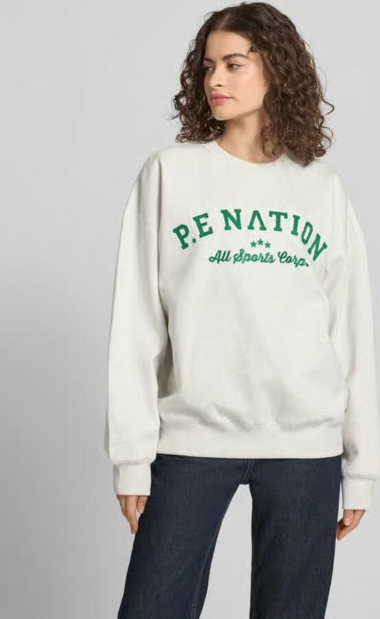 P.E Nation sweatshirt met labelstitching en ronde hals - Foto 2