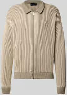 PEGADOR Gebreid jack met platte kraag en labelstitching