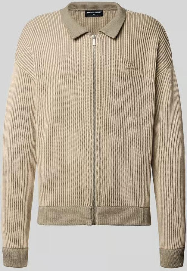 PEGADOR Gebreid jack met platte kraag en labelstitching - Foto 2