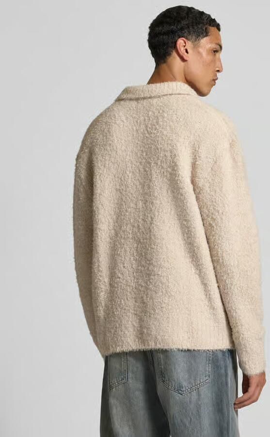 Pegador Gebreid jack met platte kraag en labelstitching