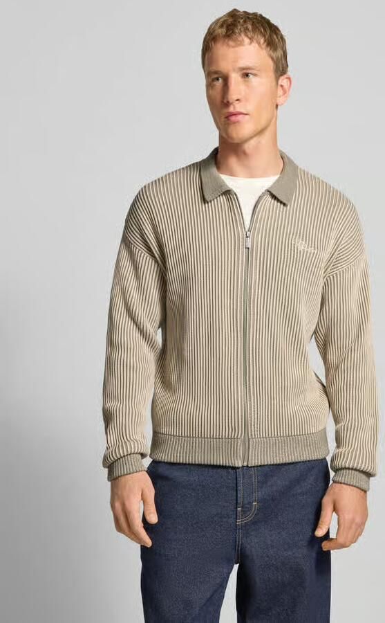 PEGADOR Gebreid jack met platte kraag en labelstitching - Foto 2