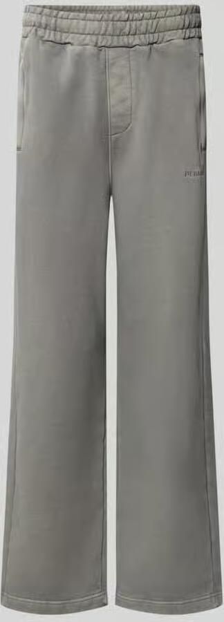 PEGADOR Loose fit sweatpants van katoenmix met labeldetail