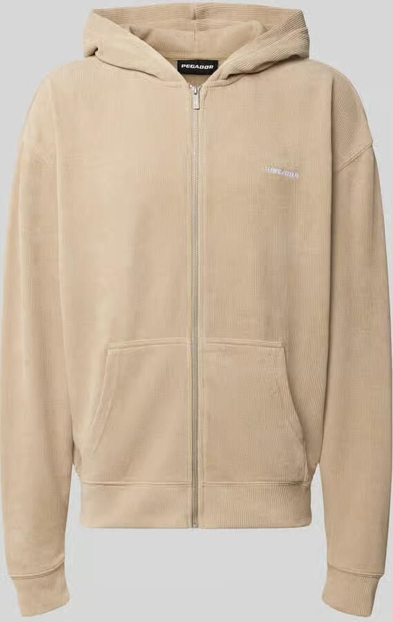 PEGADOR oversized fit sweatjack met labeldetail model 'Mezzano'