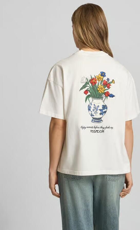 PEGADOR Oversized fit T-shirt met label-stitching model 'MODRA' - Foto 6