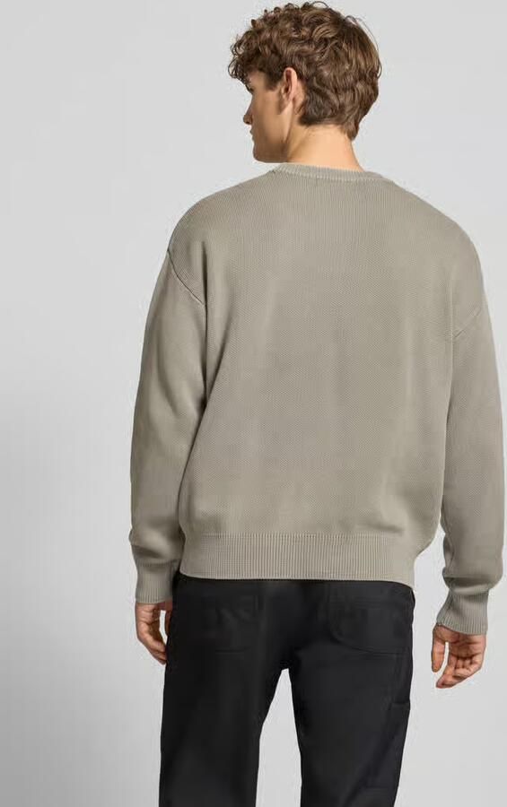 PEGADOR Oversized gebreide pullover met logo en ronde hals
