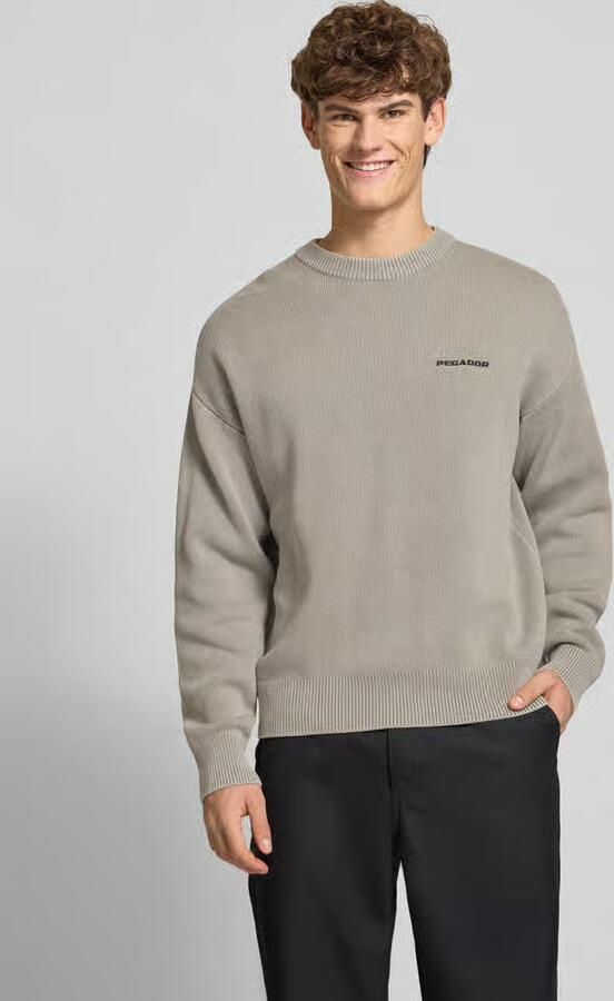 PEGADOR Oversized gebreide pullover met logo en ronde hals - Foto 2