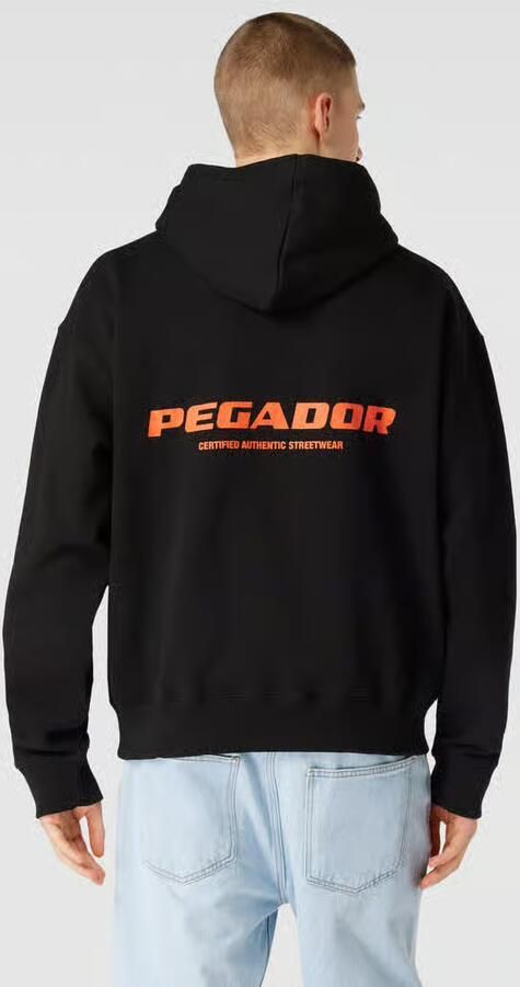 Pegador Colne Logo Oversized Hoodie Hoodies Heren black signal red maat: XXL beschikbare maaten:S M L XL XS XXL