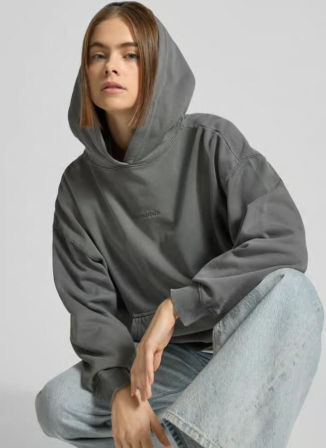 Pegador Clarita Logo Oversized Hoodie Hoodies & Sweaters in grijs formaten: XS