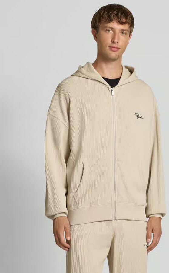 Pegador Oversized sweatjack met capuchon en logostitching - Foto 2