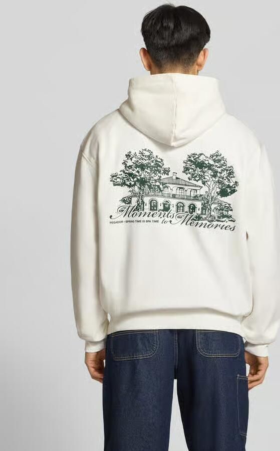 PEGADOR Oversized sweatjack met labelprint model 'Rochefort'