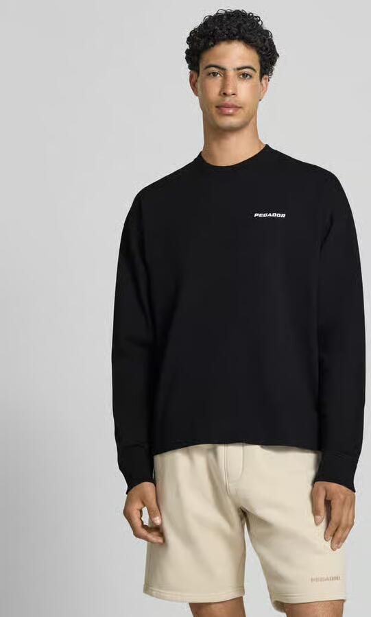 PEGADOR Oversized sweatshirt met gestikt logo model 'Rusk' - Foto 3