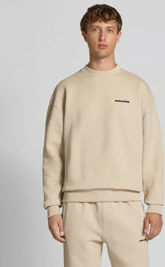 PEGADOR Oversized sweatshirt met logostitching en ronde hals - Foto 2