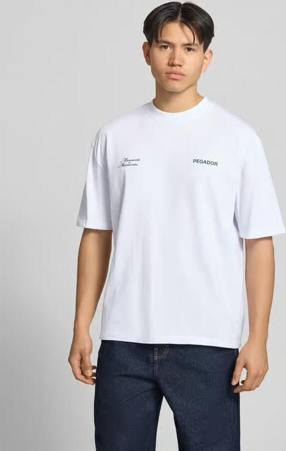 PEGADOR Oversized T-shirt met labeldetail model 'Rochefort' - Foto 3